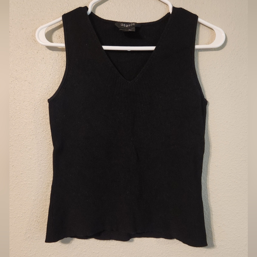 George Black Sleeveless Blouse Ladies Medium
